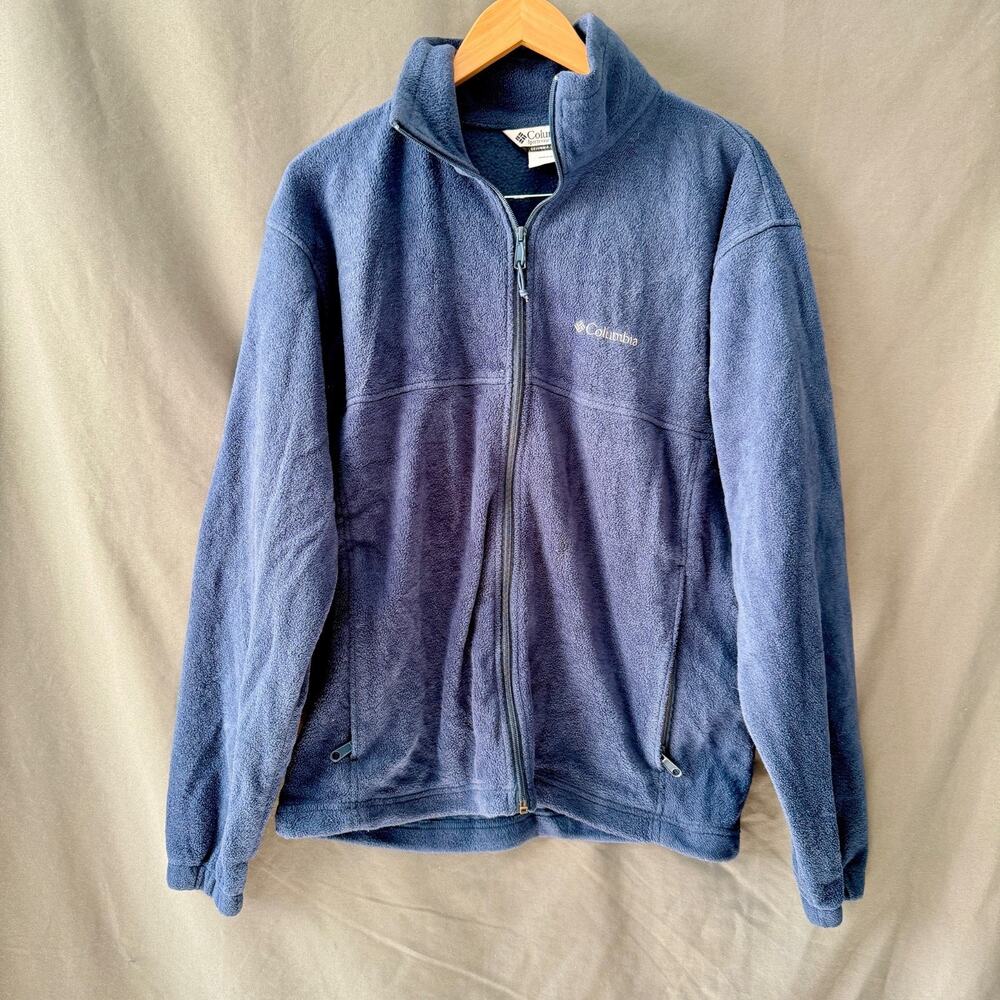 Columbia Steens Mountain Full Zip Fleece Jacket Men's Large Blue Navy XM6981
